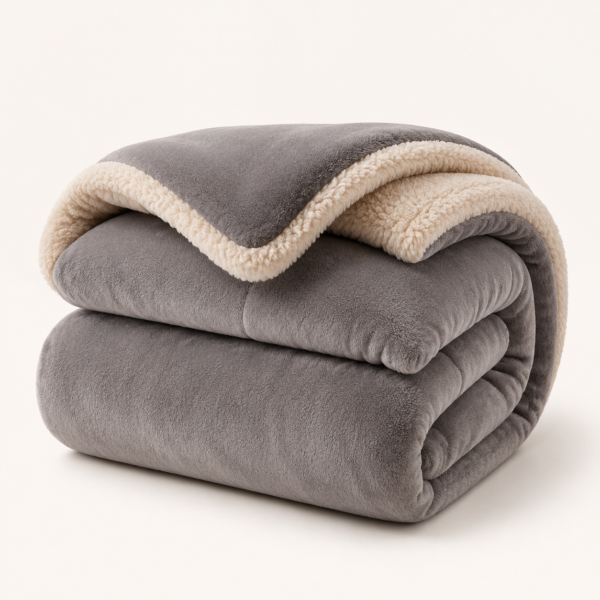 Fleece-Lined Winter Lamb Wool Quilt